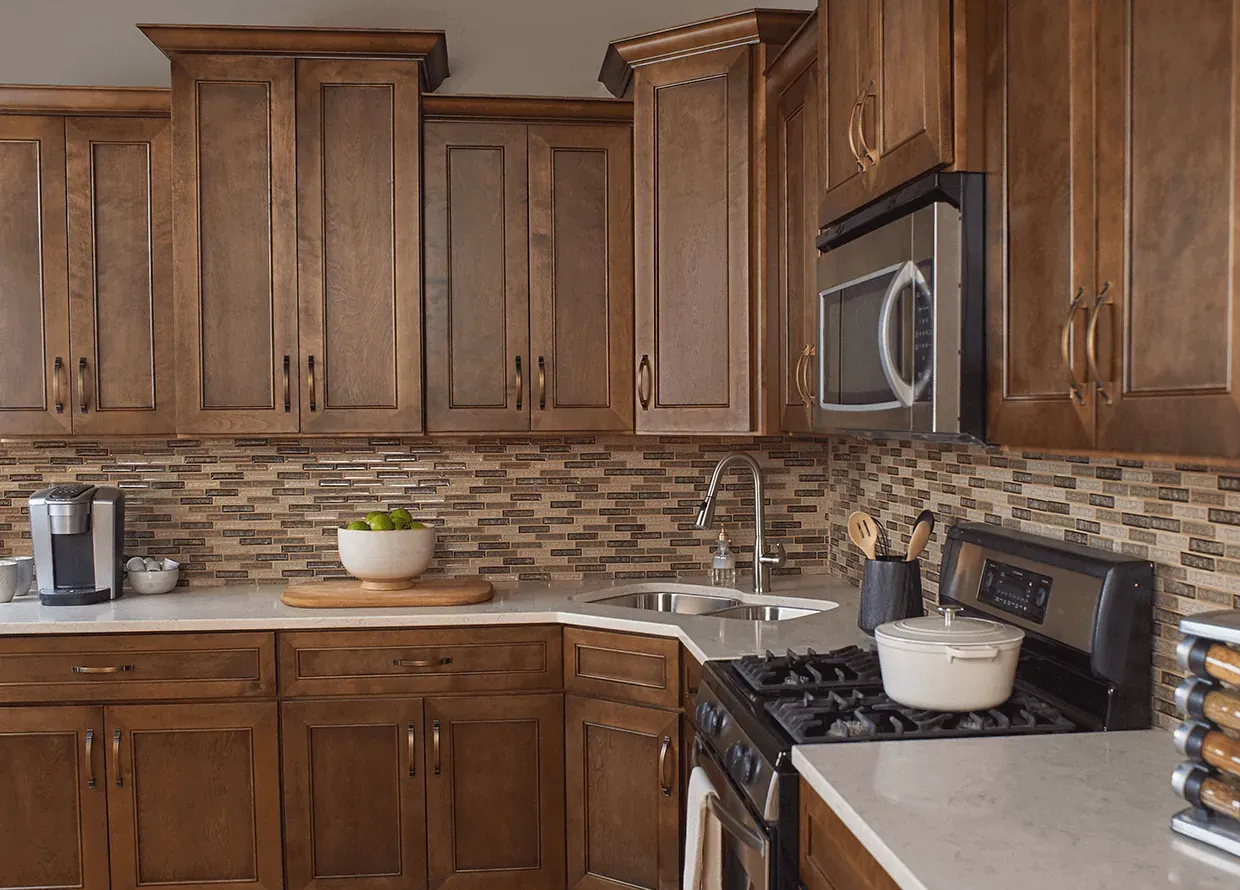 Kitchen in Chestnut Portland cabinets