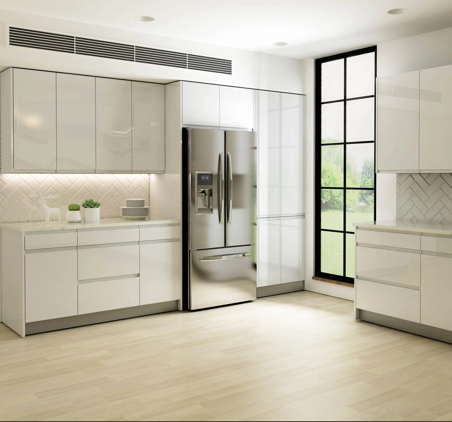 Kitchen in Lacquer Ash cabinets
