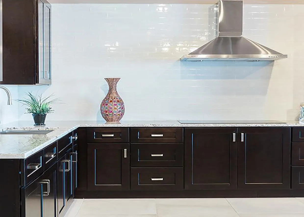 Kitchen in Liberty Shaker Espresso cabinets